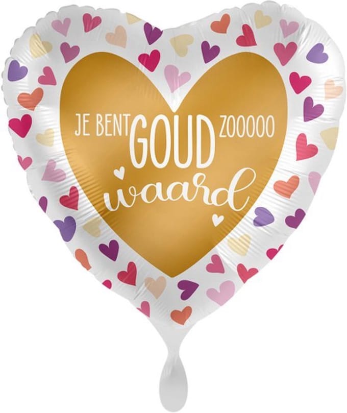 Folieballon Je Bent Goud Waard - hart