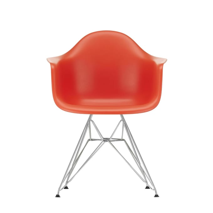 Vitra - DAR Eames Plastic Armchair - poppy red RE - verchroomd - rood