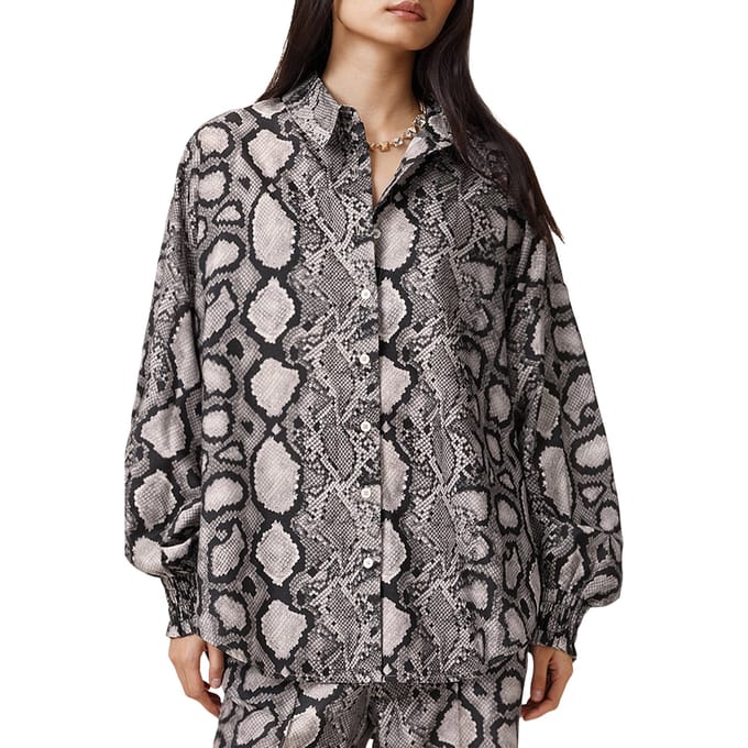 AllSaints Charli Shirt Flow Ecru White Größe: 2 | Business hemden Outlet | Damen | Braun