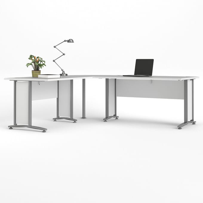Giga Living Bureau Prima - Wit/Grijs - 230x200x75cm
