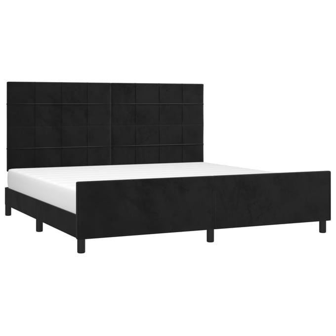 vidaXL - Bedframe - zonder - matras - 200x200 - cm - fluweel - zwart