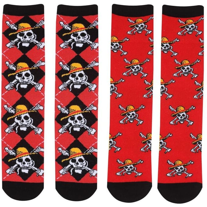 One Piece - Anime Sokken - Crossbones (Set van 2) - S-M - meerkleurig