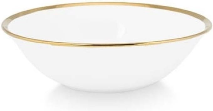 Set van 2 bowls dia 15 cm - wit met goud randje - VT wonen