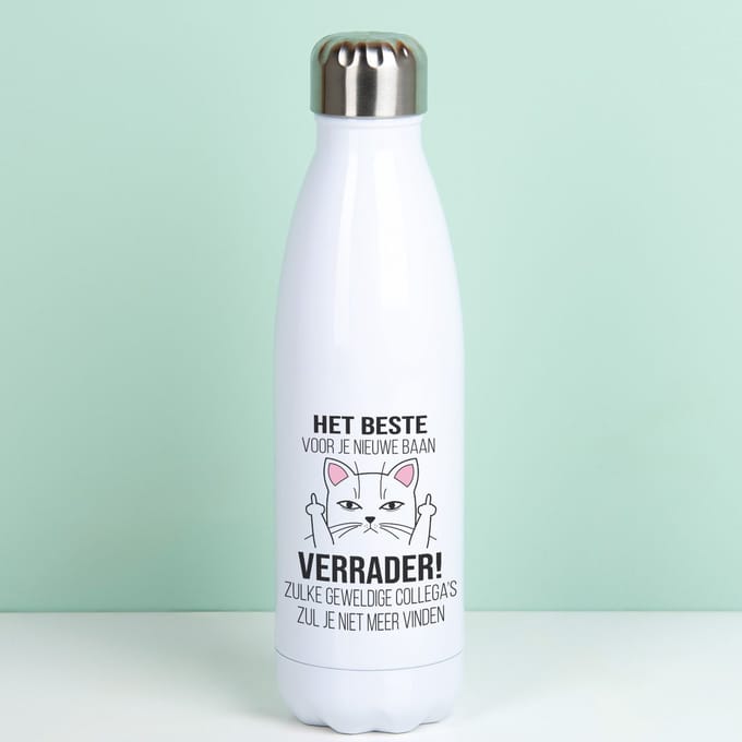 Thermosfles Het beste voor je nieuwe baan - Wit van Ditverzinjeniet