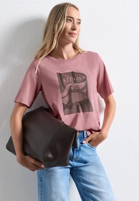 Shirt met ronde hals en fotoprint