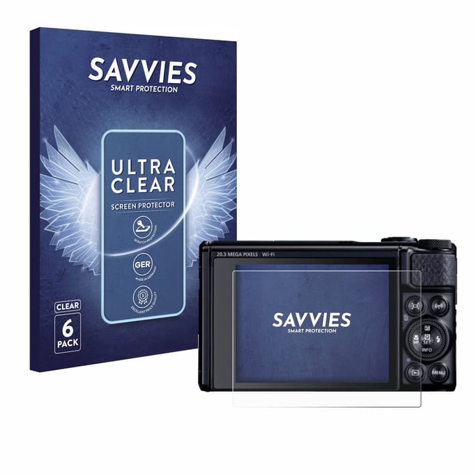 Savvies - Screenprotector voor Canon PowerShot SX740 HS Lite - Folie Beschermfolie transparant 6 Stuks