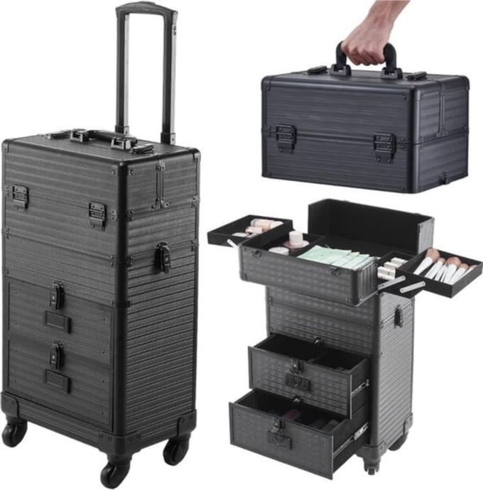 Thuys - Kapperskoffer - Kapperstas - Visagie - Cosmetica Organizer - Zwart