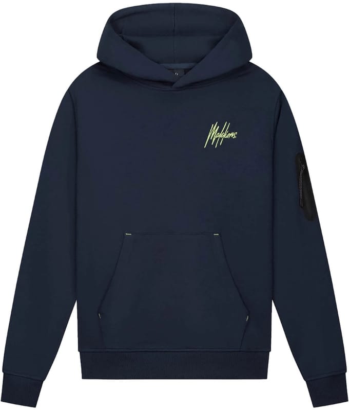 Malelions - Counter Hoodie - Navy/Bright Yellow - Maat 128