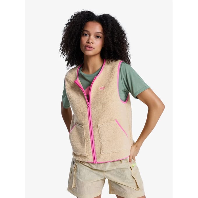 Roxy Boundless Spirit Easy Fleece Met Volledige Rits Beige M Vrouw