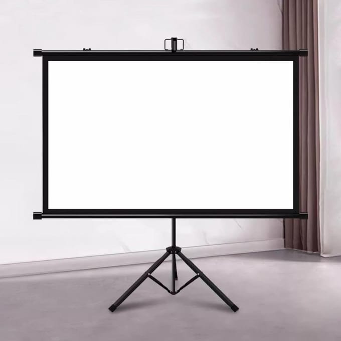 Projectiescherm Met Statief - Uitschuifbaar Scherm - Thuisbioscoop Presentatie - Anti-Kreukel PVC - 60 tot 72 Inch - Wit
