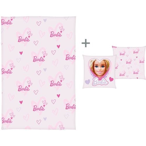 Lidl Barbie Deken met kussen 100 x 150 cm (Roze)
