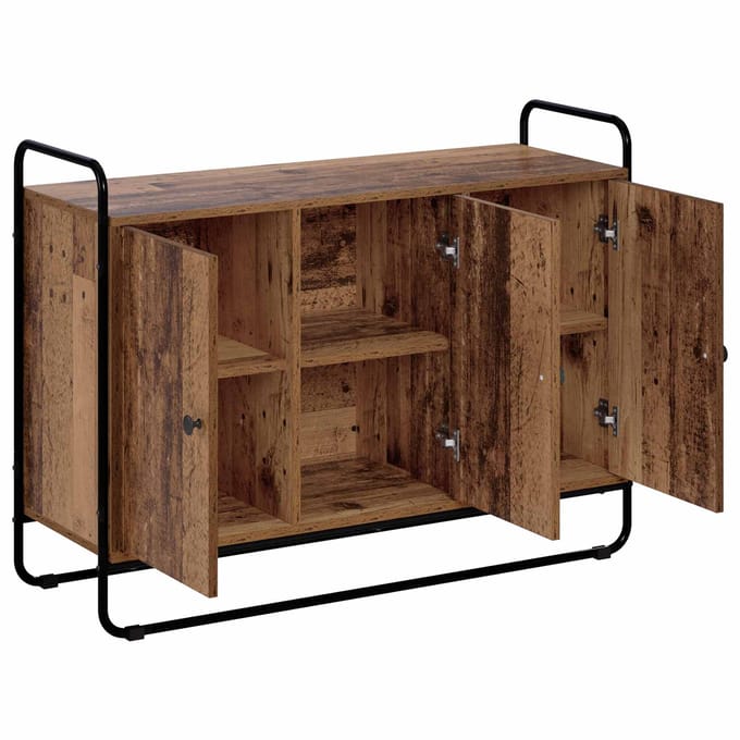 vidaXL - Dressoir - Oud - hout - 102 - x - 35 - x - 75 - cm - Bewerkt - hout