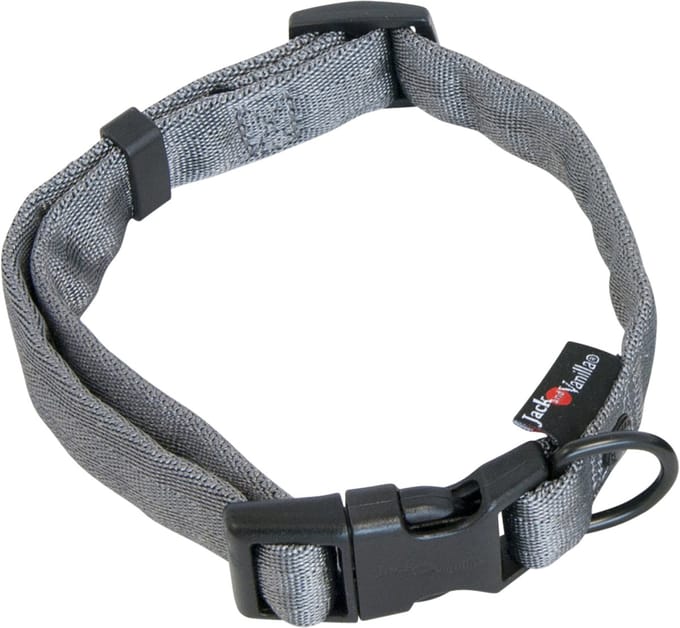 Jack and Vanilla - nylon halsband - XL 39-65 cm - grijs