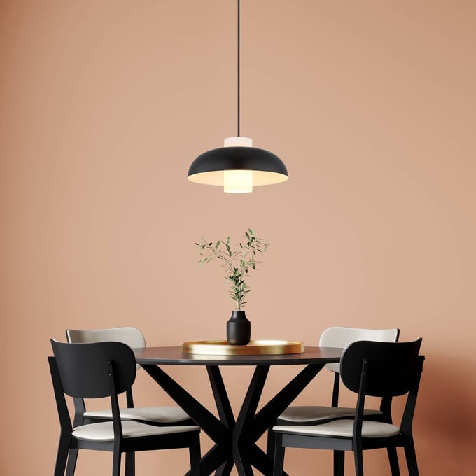 Globo - hanglamp - LOWE - zwart - metaal - Ø 38cm - E27 - 15755S