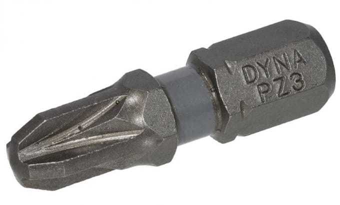 Dynaplus - Schroefbit - Pozidrive3 - 25mm - Grijs (10 stuks)