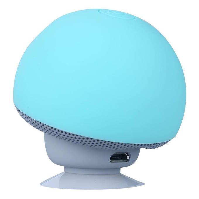 Mini BT Mushroom-luidspreker Draadloos draagbare subwoofer met microfoon en zuignap voor pads/smartphones blauw