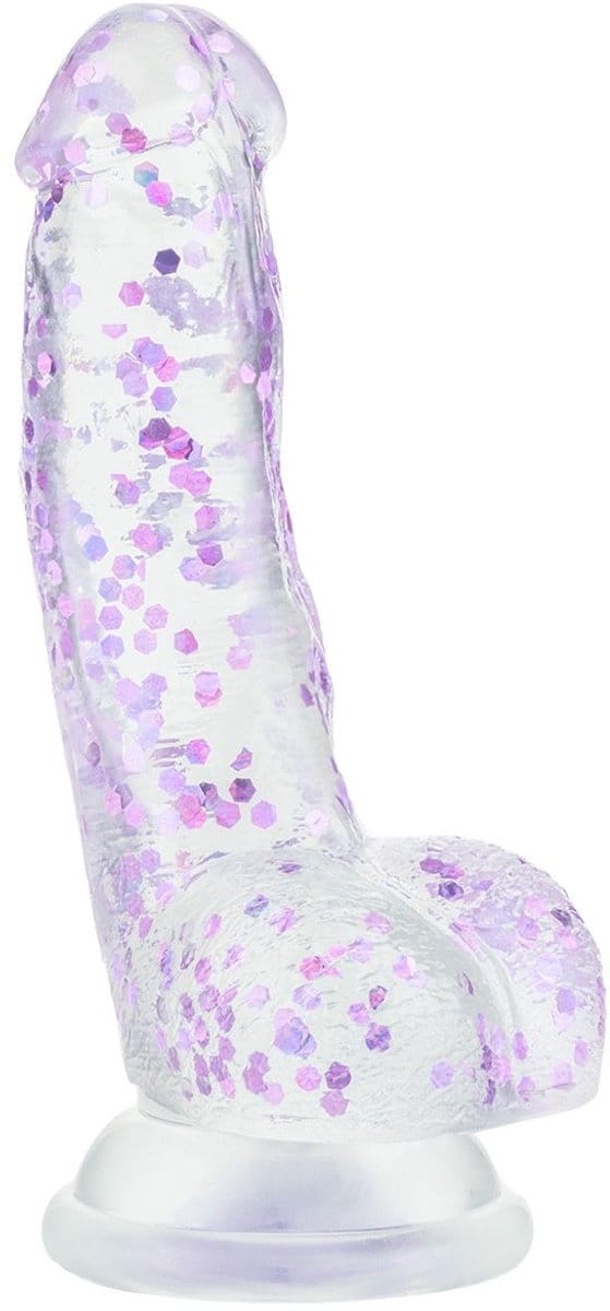 EasyToys Dildo - Glitter Purple - 15 cm