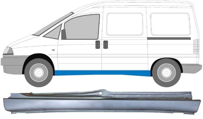 Volledige dorpel voor Fiat Scudo 1994-2007 / Links