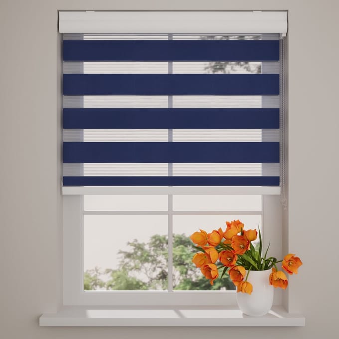 DTCH® Duo Rolgordijn - Splendid - Lichtdoorlatend - Blauw - 210 x 175 cm