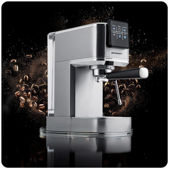 Espressomachine met portafilter 20 bar Berdsen BD-770 zilver