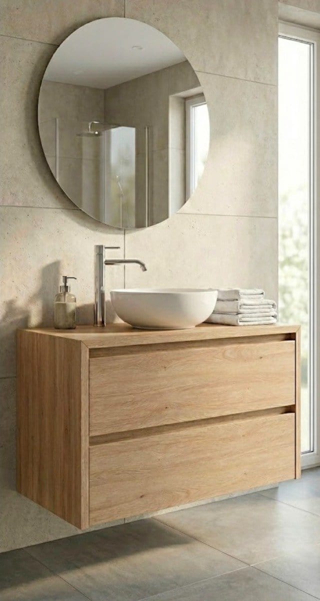 Teakea - Massief Eiken Badkamermeubel Levanger | Zwevend Design | 60-120 cm & Maatwerk
