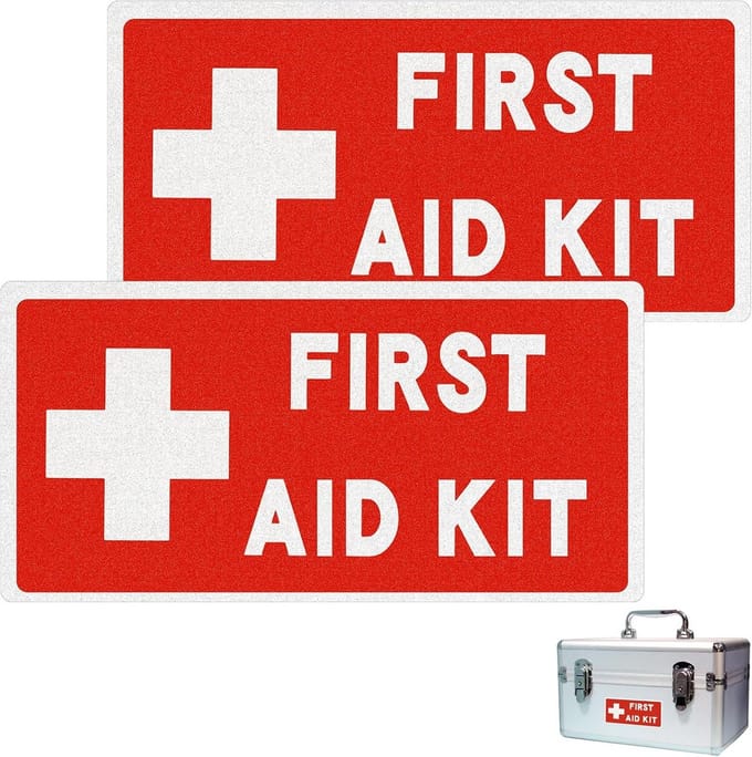Set van 2 Zelfklevende EHBO Stickers Waterdicht Voor Binnen en Buiten
