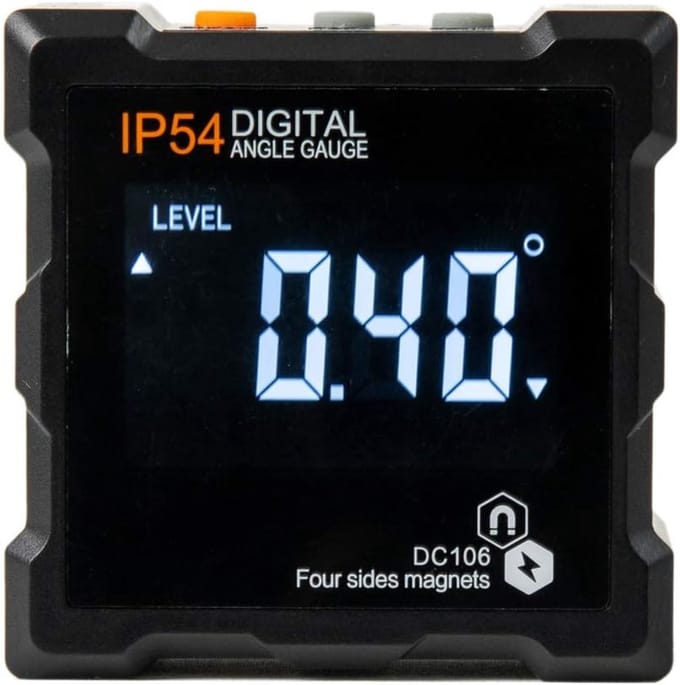 Magnetische digitale hellingsmeter met lcd-display, waterdicht, 4 magneten, hellingsmeter