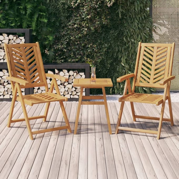 vidaXL - Tuinstoelen - 2 - st - verstelbaar - massief - acaciahout