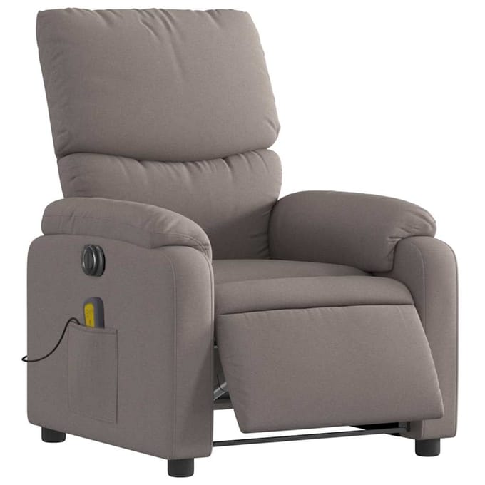 vidaXL - Massagestoel - elektrisch - verstelbaar - stof - taupe