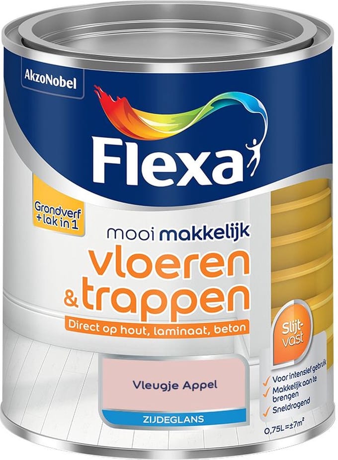 Flexa - Mooi Makkelijk Vloeren & Trappen Zijdeglans - Vleugje Appel - Mengverf - 750 Ml
