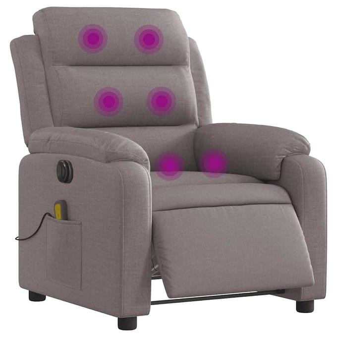 vidaXL - Massagestoel - elektrisch - verstelbaar - stof - taupe