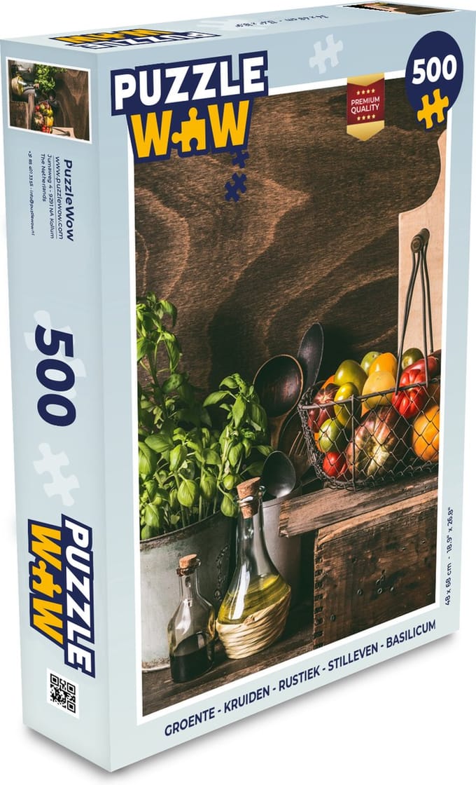 Puzzel Groente - Kruiden - Rustiek - Stilleven - Basilicum - Legpuzzel - Puzzel 500 stukjes