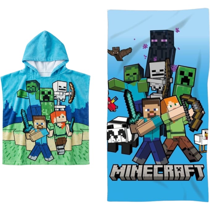 Minecraft strandset; poncho en strandlaken