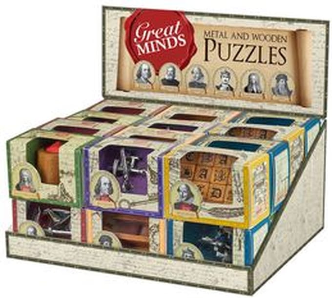 Professor Puzzle's mini Great Minds houten puzzels (set van 3 st.)