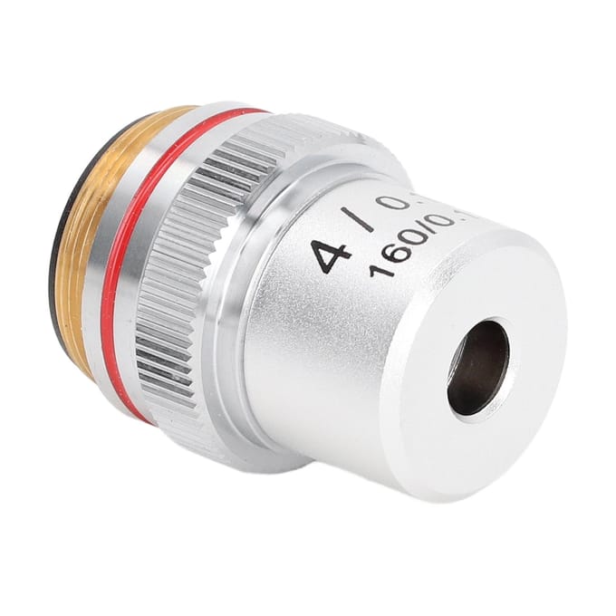 Objectif de microscope achromatique Argent 4X Objectif de microscope avec interface standard 20,2 mm