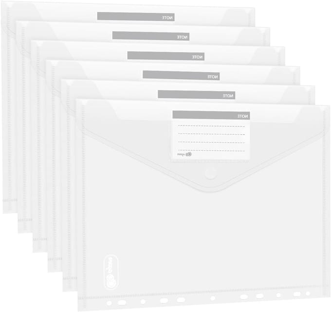 36 Stuks A4 Documentenmap - Organiseer Documenten met Gatenrand en Labelcompartimenten voor Efficiënte Opslag