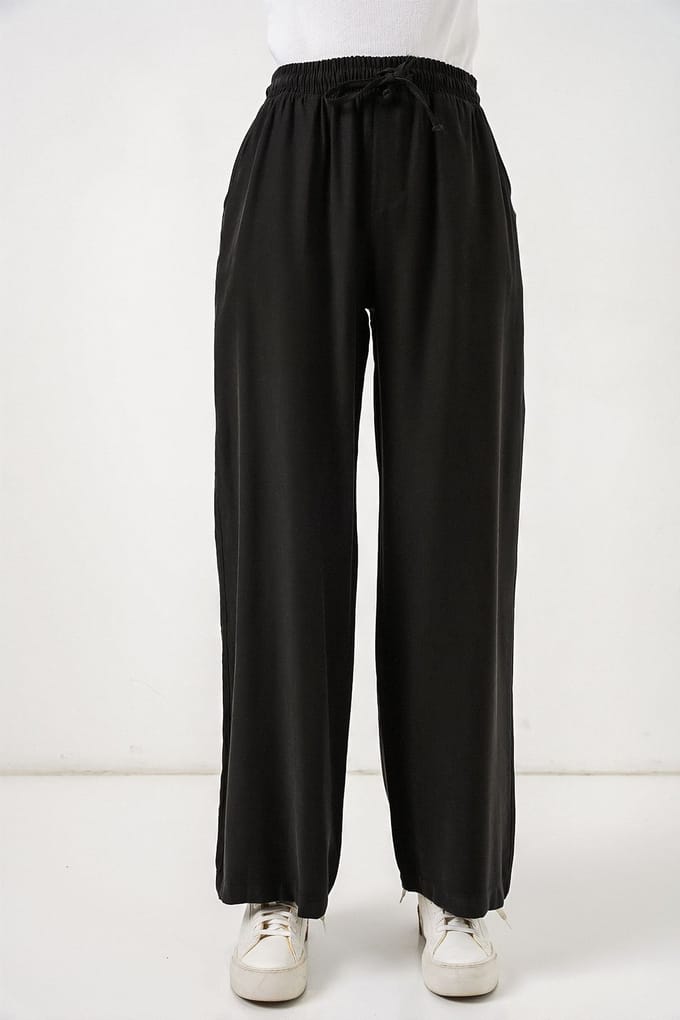 Hoge Taille Wijde Pantalon met Zak