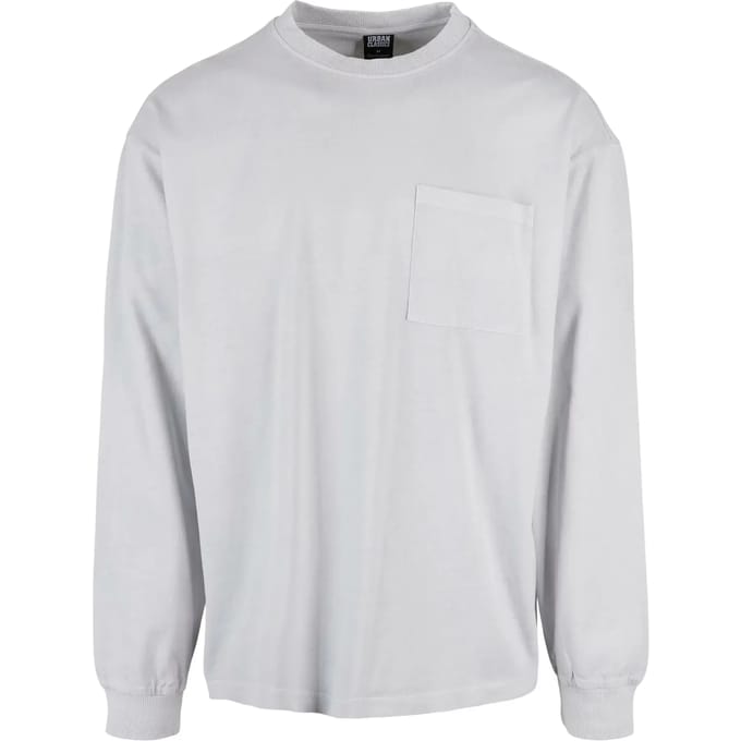 Urban Classics Longsleeve shirt -S- Pigment Dyed Pocket Grijs