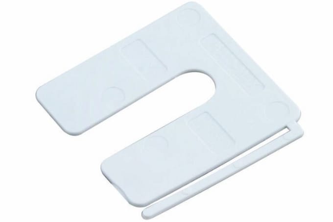 Uitvulplaatje 1 mm wit 1 stuk - stelplaatje voor montage
