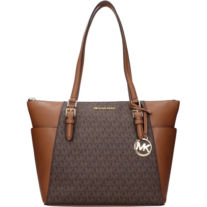 Michael Kors Charlotte Handtas Tote - Brown Handtekening