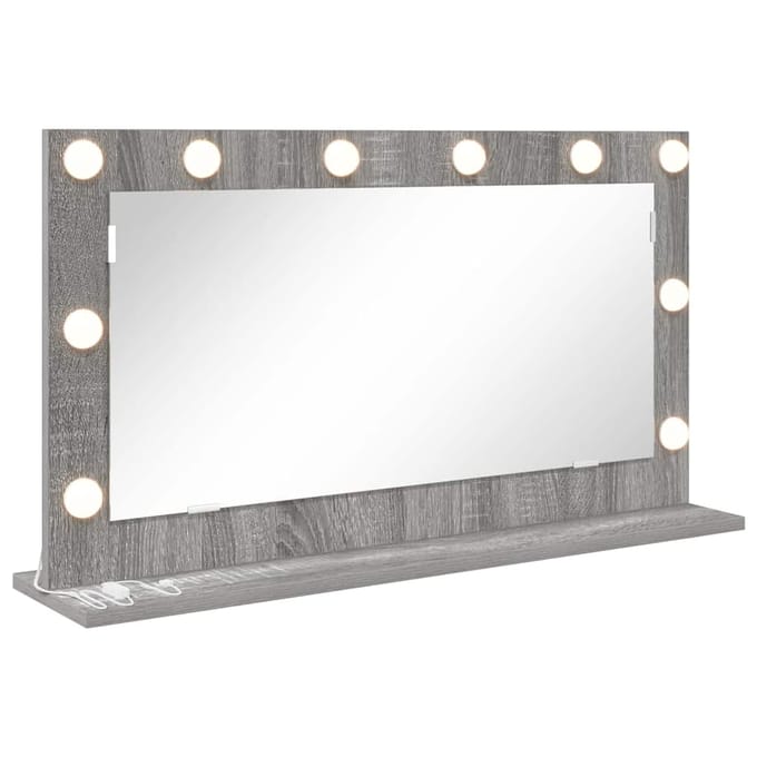vidaXL - Make-up - Spiegel - Grijs - Sonoma - 80 - x - 45 - x - 18 - cm - Rechthoekig