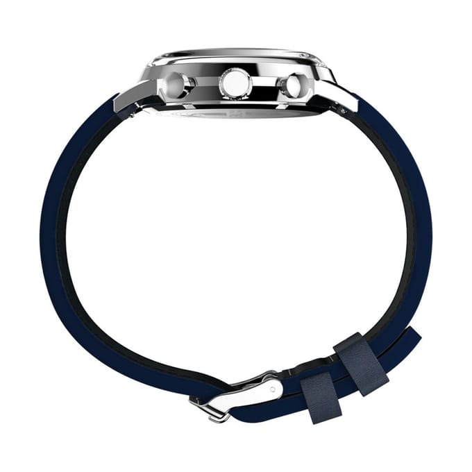 Timex Marlin TW2W99000 Horloge - Leer - Blauw - Ø 40 mm