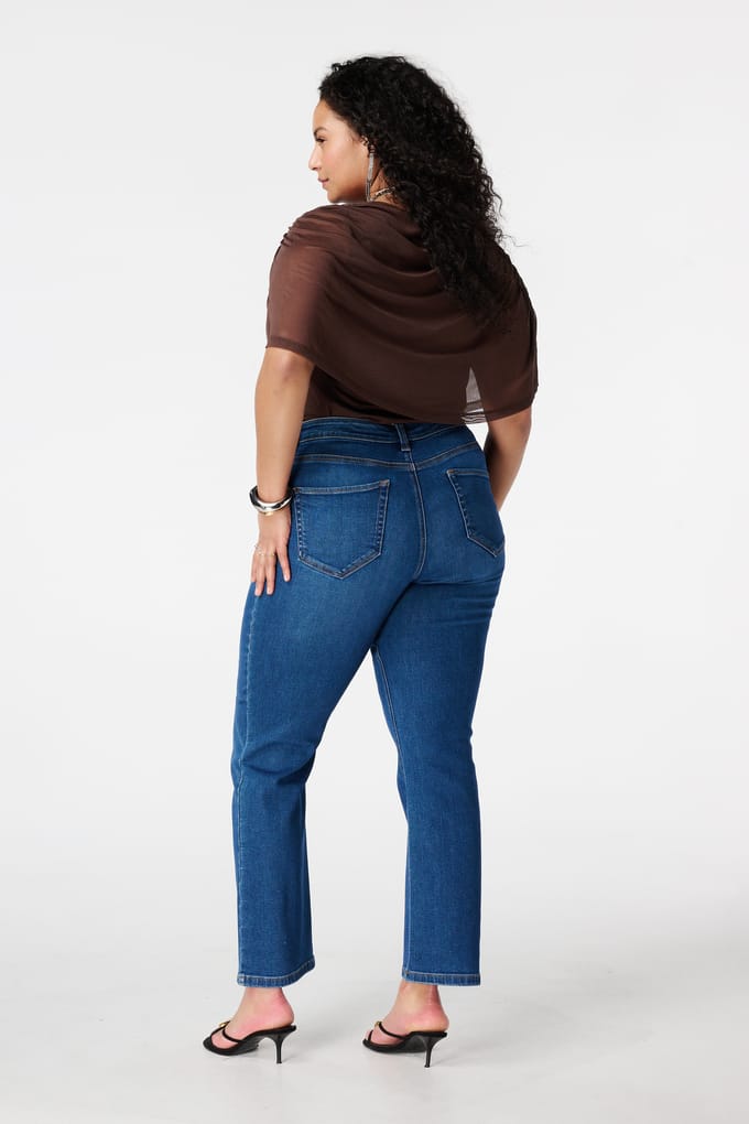 MS Mode Jeans Straight leg jeans met mid waist