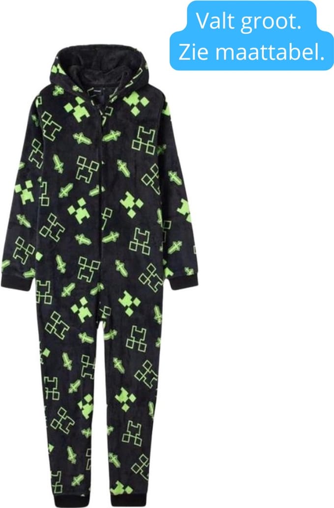 Minecraft onesie 16 jaar en ouder - 158 cm - pyjama - huispak - jumpsuit