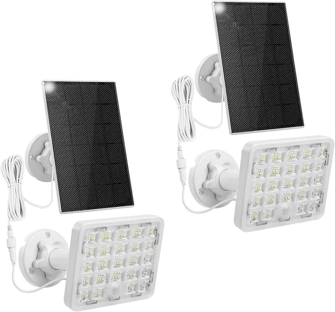 Solar Bewegingssensor - Buitenverlichting LED - Tuin Beveiligen - IP66 Waterdicht - 2 Stuks - Wit