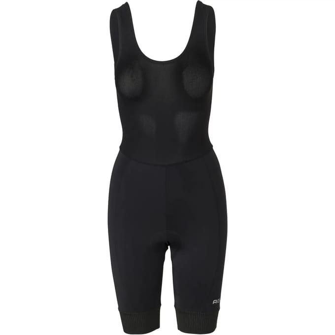 AGU Essential - Bibshort - Fietsbroek - Wielrenbroek - Dames - Zwart - Core Pad zeem - Mesh bretels - Elastische manchetten - Reflecterende details - S