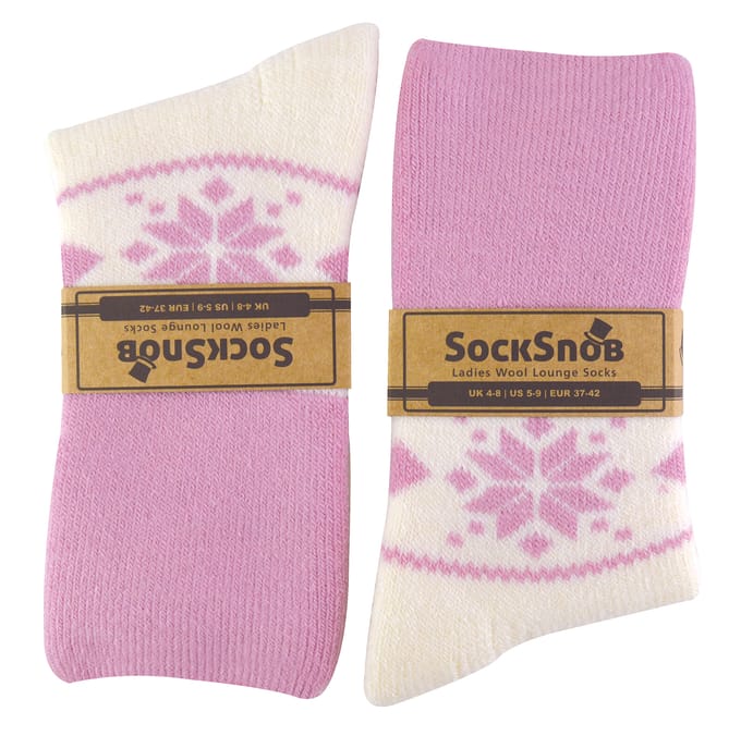 Wollen bedsokken voor dames met Fairisle-ontwerp - Room