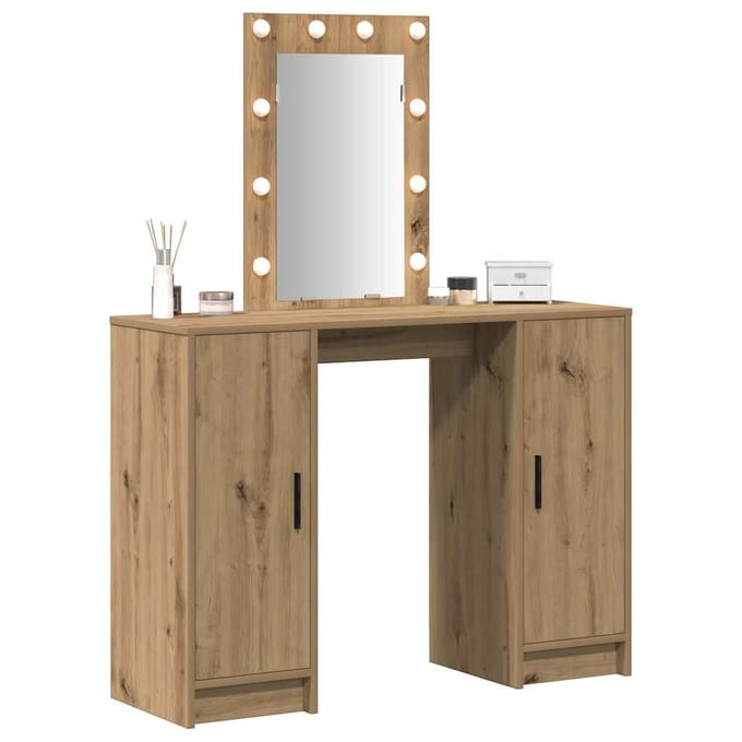 vidaXL - Kaptafel - Bruin - 102 - x - 33 - x - 135 - cm - Bewerkt - hout