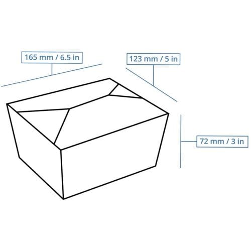 GGM Gastro (300 Stück) Take-away Box - Karton - 1200ml - Braun