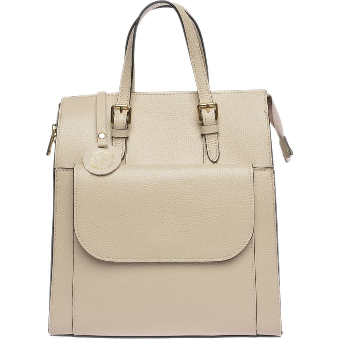 Luisa Vannini Beige Rundleer Tas
